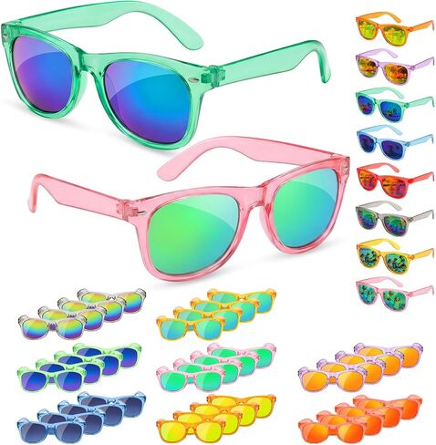 Froman Kids Sunglasses Bulk - Party Favors for Boys Girls Ages 3-8, Neon Colors with UV 400 Protection in Saudi Arabia