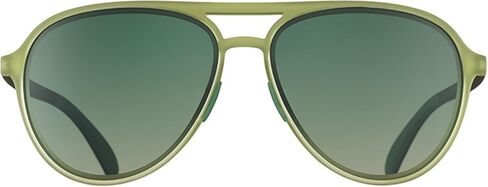 نظارات شمسية Goodr Buzzed On The Tower Polarized Aviator كبيرة الحجم (Mach G)، إطارات صلبة خضراء مع عدسات متدرجة خضراء، لون داكن إلى فاتح، حماية من الأشعة فوق البنفسجية 400، لا تنزلق، لا ترتد in Saudi Arabia