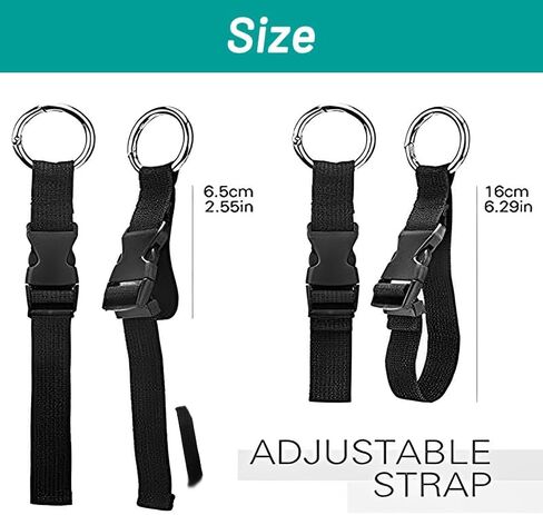 2 Pack Electrical Tape Holder - Strap Tape Measure Holder Thong with Metal Clip for Tool Belts - Multi-Function Hanging Storage Strap for Storing Cables, Ropes, and Wires in Tool Bag (Black) in Kuwait