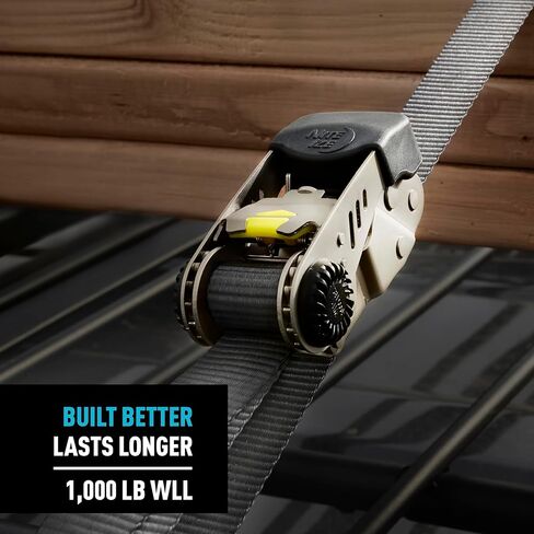 Nite Ize CamJam HookLock Ratchet Strap System - Adjustable, Heavy-Duty Tie Down Straps - Cargo Attachment with Spring-Actuated Hooks - Includes Ratchets, Hooks, Webbing & Storage - Large (2 Pack) in Kuwait