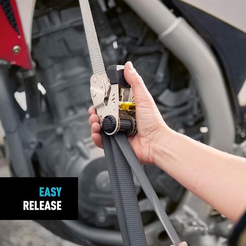 Nite Ize CamJam HookLock Ratchet Strap System - Adjustable, Heavy-Duty Tie Down Straps - Cargo Attachment with Spring-Actuated Hooks - Includes Ratchets, Hooks, Webbing & Storage - Large (2 Pack) in Kuwait