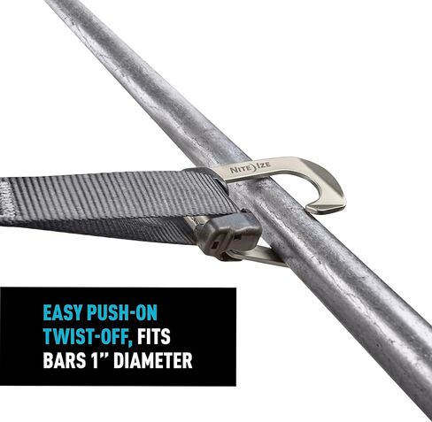 Nite Ize CamJam HookLock Ratchet Strap System - Adjustable, Heavy-Duty Tie Down Straps - Cargo Attachment with Spring-Actuated Hooks - Includes Ratchets, Hooks, Webbing & Storage - Large (2 Pack) in Kuwait
