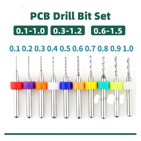 Micro Carbide Drills, Mini CNC Drill Bit Set, Circuit Board for PCB 10 Pieces (10 pcs 0.2) in Kuwait