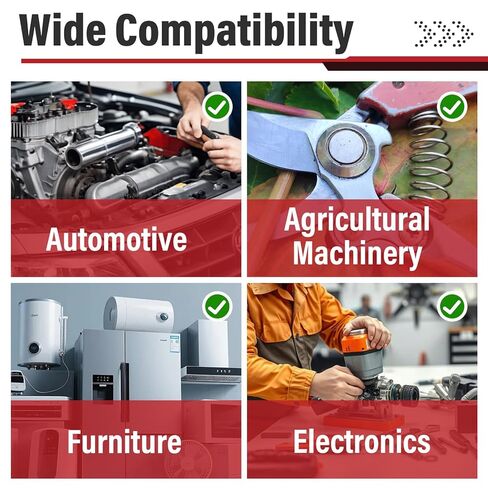 6 Pcs SP 9734 Compression Spring, Spring Steel, 0.105 in x 1-1/8 in x 3 in in Kuwait