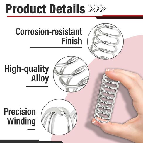 6 Pcs SP 9734 Compression Spring, Spring Steel, 0.105 in x 1-1/8 in x 3 in in Kuwait