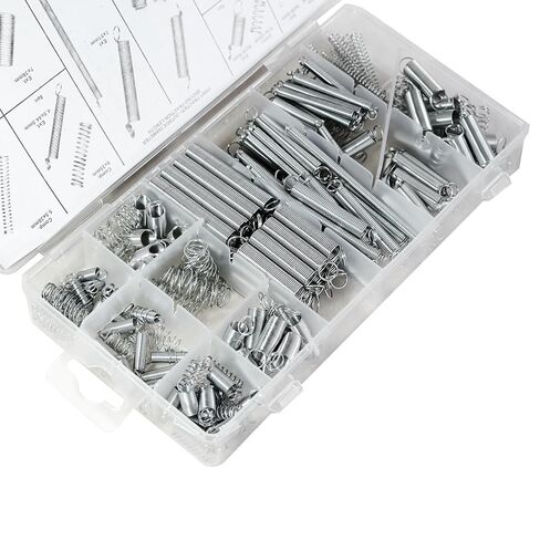 مجموعة متنوعة من الربيع مكونة من 200 قطعة | تمديد ونوابض ضغط مطلية بالزنك | 20 مقاسًا لإصلاح المنزل والأعمال اليدوية (20 مقاسًا) in Kuwait