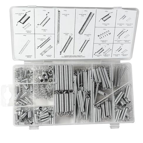 مجموعة متنوعة من الربيع مكونة من 200 قطعة | تمديد ونوابض ضغط مطلية بالزنك | 20 مقاسًا لإصلاح المنزل والأعمال اليدوية (20 مقاسًا) in Kuwait