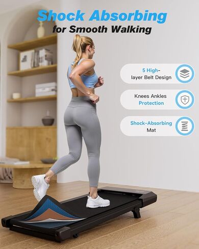 وسادة المشي SupeRun، جهاز مشي تحت المكتب، جهاز مشي محمول 3 في 1 مع شاشة LED للتحكم عن بعد، جهاز ركض هادئ بقوة 2.5 حصان للاستخدام المنزلي المكتبي، سعة 300 رطل in Kuwait