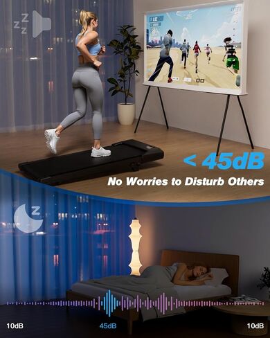 وسادة المشي SupeRun، جهاز مشي تحت المكتب، جهاز مشي محمول 3 في 1 مع شاشة LED للتحكم عن بعد، جهاز ركض هادئ بقوة 2.5 حصان للاستخدام المنزلي المكتبي، سعة 300 رطل in Kuwait