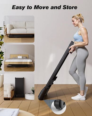 وسادة المشي SupeRun، جهاز مشي تحت المكتب، جهاز مشي محمول 3 في 1 مع شاشة LED للتحكم عن بعد، جهاز ركض هادئ بقوة 2.5 حصان للاستخدام المنزلي المكتبي، سعة 300 رطل in Kuwait