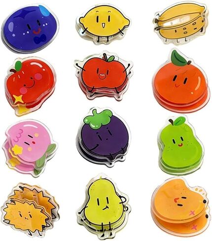 12 قطعة من مشابك الغلق للحقيبة اللطيفة، مشبك غلق على شكل فاكهة مضحكة للوجبات الخفيفة وأكياس السدادة من الأكريليك ومشابك لتخزين عبوات الطعام في المكتب والمطبخ in Kuwait