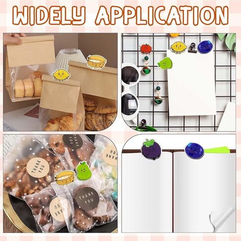 12 قطعة من مشابك الغلق للحقيبة اللطيفة، مشبك غلق على شكل فاكهة مضحكة للوجبات الخفيفة وأكياس السدادة من الأكريليك ومشابك لتخزين عبوات الطعام في المكتب والمطبخ in Kuwait