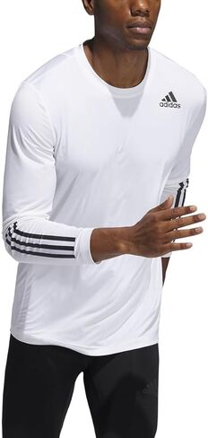 Adidas Men's Techfit 3 Stripes Top Long Sleeve Top in Kuwait
