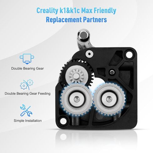 ترقية k1 Max Extruder، k1 مجموعة ترقية ترس المحمل المزدوج من الفولاذ الصلب DLC الفضي + ترس التخفيض، جميع تروس طارد محرك الخيوط المعدنية، لأجزاء ملحقات الطابعة ثلاثية الأبعاد K1 / K1 Max / K1C in Saudi Arabia