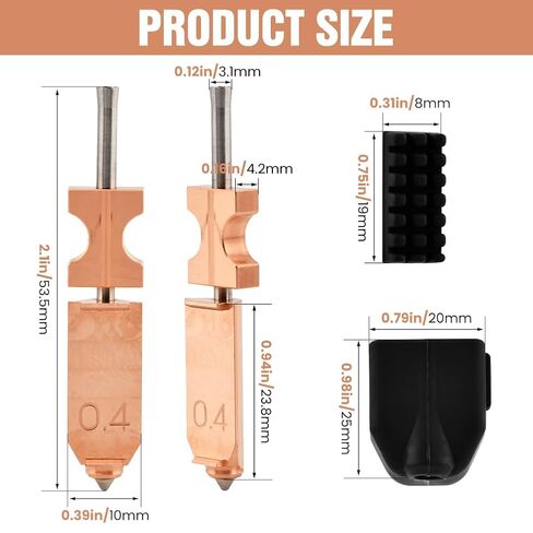 مجموعة Hotend مقاس 0.4 مم لـ FLA-shfor-ge AD5X، بما في ذلك غطاءين من السيليكون وفرشتين للفوهة، وطارد فوهة سريع الفصل سريع الفك بدون فوهة أنبوب للحلق (اللون: ذهبي) in Kuwait