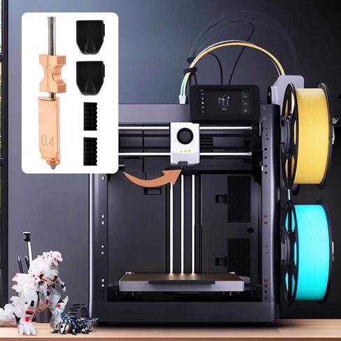 مجموعة Hotend مقاس 0.4 مم لـ FLA-shfor-ge AD5X، بما في ذلك غطاءين من السيليكون وفرشتين للفوهة، وطارد فوهة سريع الفصل سريع الفك بدون فوهة أنبوب للحلق (اللون: ذهبي) in Kuwait
