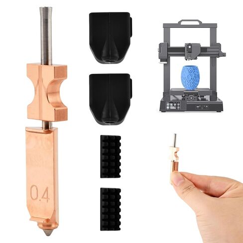 مجموعة Hotend مقاس 0.4 مم لـ FLA-shfor-ge AD5X، بما في ذلك غطاءين من السيليكون وفرشتين للفوهة، وطارد فوهة سريع الفصل سريع الفك بدون فوهة أنبوب للحلق (اللون: ذهبي) in Kuwait