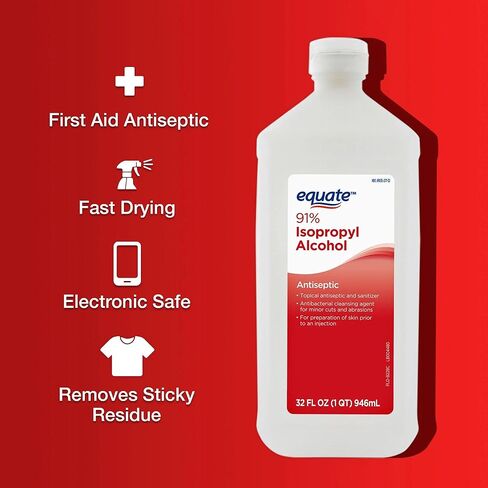 Equate Isopropyl Alcohol 91%, 32 FL Oz | Antiseptic & Cleaning Solution, 2 Pack in Saudi Arabia