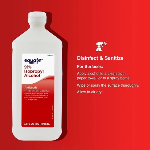 Equate Isopropyl Alcohol 91%, 32 FL Oz | Antiseptic & Cleaning Solution, 2 Pack in Saudi Arabia