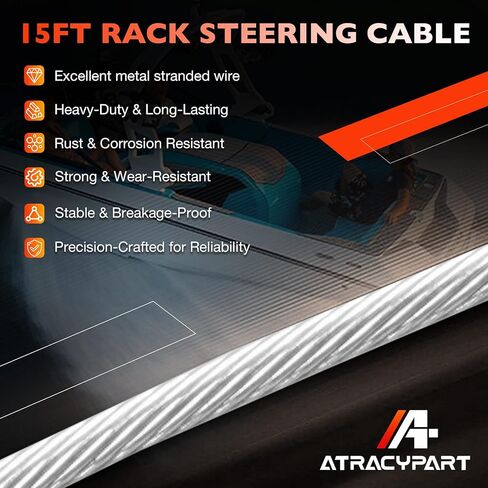 طقم كابل توجيه خلفي بطول 15 قدم من ATRACYPART - نظام توجيه قارب بحري وترس SS14115، متوافق مع توجيه حامل التثبيت الخلفي Seastar/Teleflex in Saudi Arabia