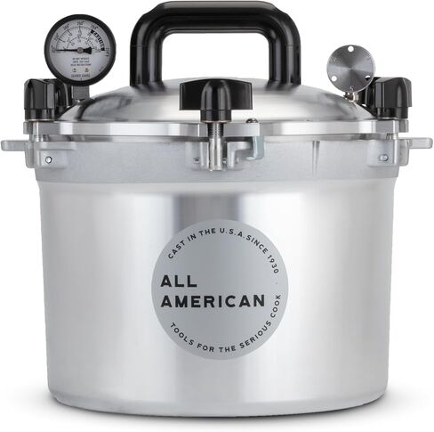 All American 1930: 10.5qt Pressure Cooker/Canner (The 910) - Exclusive Metal-to-Metal Sealing System - Easy to Open & Close - Suitable for Gas, Electric, or Flat Top Stoves - Made in the USA in Kuwait