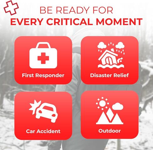 Fully Stocked First Aid Kit with Mylar Rescue Tent, Sleeping Bag, CPR Mask, Survival Gear, Camping Essentials, Travel First Aid Kit, Emergency Supplies & Medical Supplies – Black in Saudi Arabia