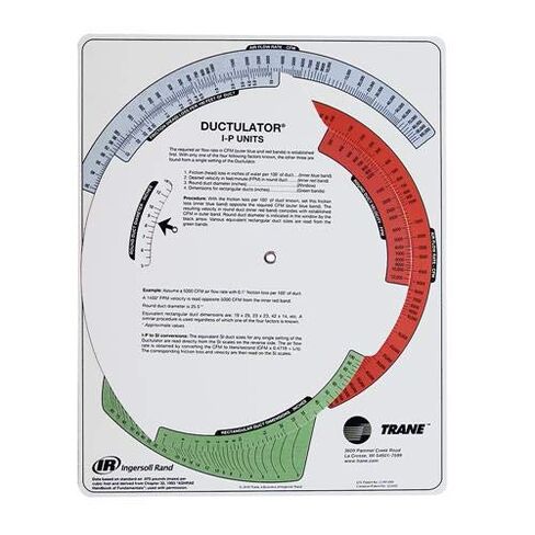 Ductulator Trane - Duct Sizing Ductulator, English & Metric Units in Kuwait