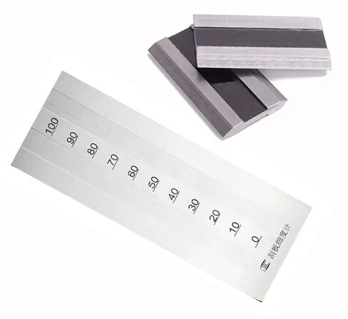 Double-Channel Grind Gauge Scraper Fineness Meter with 2 Scrapers Scale Range 0-100μm Indexing Value 5μm Recommended Range 31-70μm Maximum Depth of Groove 100μm in Kuwait