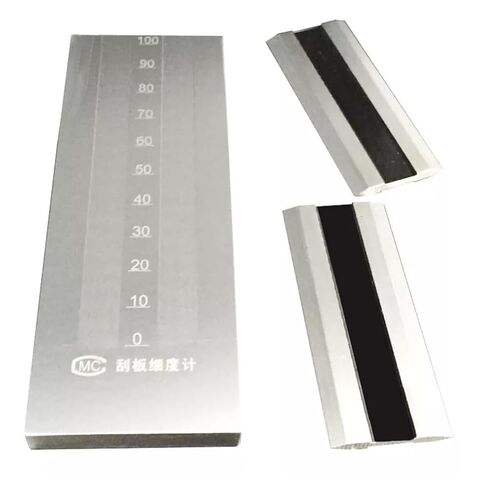 Double-Channel Grind Gauge Scraper Fineness Meter with 2 Scrapers Scale Range 0-100μm Indexing Value 5μm Recommended Range 31-70μm Maximum Depth of Groove 100μm in Kuwait