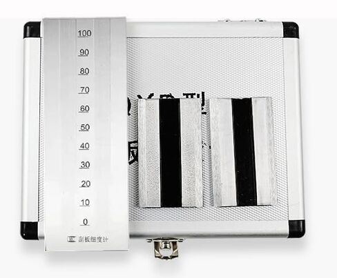 Double-Channel Grind Gauge Scraper Fineness Meter with 2 Scrapers Scale Range 0-100μm Indexing Value 5μm Recommended Range 31-70μm Maximum Depth of Groove 100μm in Kuwait