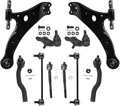 Detroit Axle - 10pc Front End Suspension Kit for 2007-2011 Toyota Camry 2 Lower Control Arms 2 Lower Ball Joints 4 Inner & Outer Tie Rods 2 Sway Bars 2008 2009 2010 Replacement in Saudi Arabia