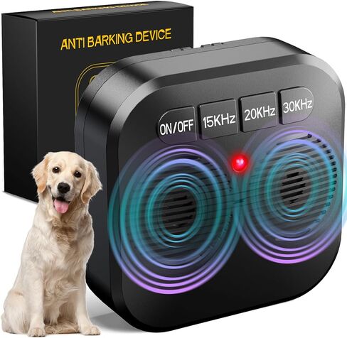 Anti Barking Device for Dogs, Safe & Effective Dog Bark Deterrent Device, Rechargeable Ultrasonic Bark Box with 3 Adjustable Modes, Ultrasonic Bark Control Device Stop Dog Barking Indoor Outdoor Use in Kuwait