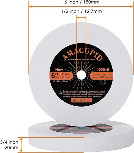 عجلة طاحونة مقاعد البدلاء 6 بوصة 400 حبيبة، مادة كاشطة من أكسيد الألومنيوم الأبيض. لطحن وتلميع المعادن عالية الصلابة مثل الفولاذ عالي السرعة والفولاذ المقاوم للصدأ. 1/2 بوصة أربور in Kuwait