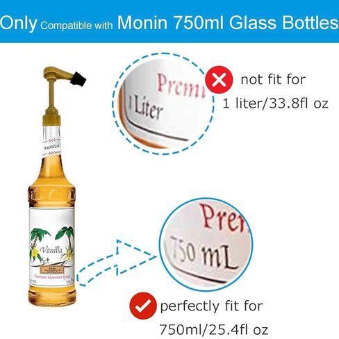 Syrup Pumps for Monin 750ml Glass Bottles Only with Tip Cover Included Gold, 4 Packs in Saudi Arabia