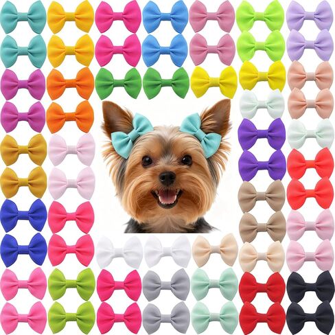 Dog Hair Bows Small Puppy: Clips for Pet Grooming Gifts 60Pcs (30 colros x 2) in Kuwait