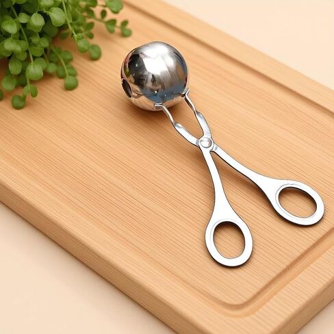 مغرفة كرات اللحم المصنوعة من الفولاذ المقاوم للصدأ، 1.4 بوصة، مكبس كرات اللحم والكعك، مغرفة مناسبة للطعام للكرات الصغيرة وكرات السمك والخبز in Kuwait