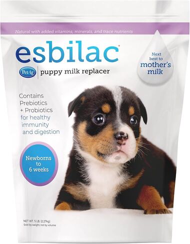 Pet-Ag Esbilac Puppy Milk Replacer Powder - 5 lb - Powdered Puppy Formula with Prebiotics, Probiotics & Vitamins for Puppies Newborn to Six Weeks Old - Easy to Digest in Kuwait
