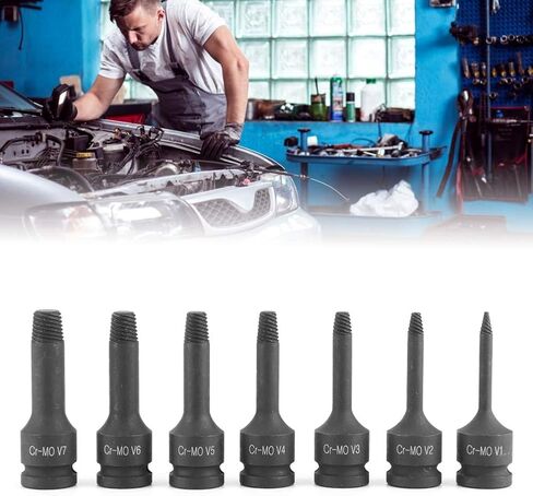 7pcs Damaged Thread Extractor, Pipe Screw Extractor Set Broken Bolt Water Pipe Remover Set Screw Easy Out Set Broken Bolt Remover Tool For Auto Repair Machine Repair in Kuwait