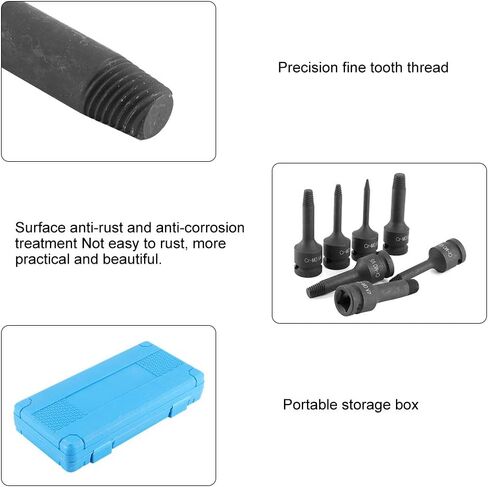 7pcs Damaged Thread Extractor, Pipe Screw Extractor Set Broken Bolt Water Pipe Remover Set Screw Easy Out Set Broken Bolt Remover Tool For Auto Repair Machine Repair in Kuwait
