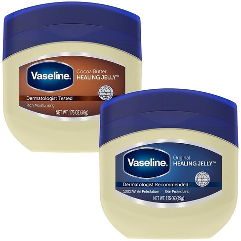 Vaseline Original & Cocoa Butter Healing Jelly Travel-Size Variety 2-Pack – Rich Moisturizing Ointment, Skin Protectant for Soothing Cracked, Dry Skin, 1.75 Oz Ea in Saudi Arabia