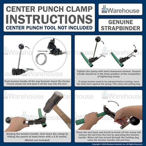 مشابك ثقب مركزية أصلية من Strapbinder HBCP12 - 3 بوصات من الفولاذ الكربوني المجلفن (10 عبوات) - مشابك مُشكَّلة مسبقًا للخراطيم والقنوات وإدارة الكابلات والمزيد in Kuwait