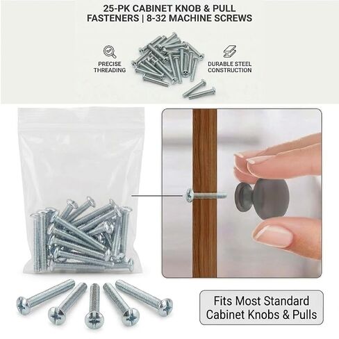 Cabinet Knob & Pull Machine Screws 25-pk (8-32 x 1-1/4") or Choose Your Length; Fasteners for Kitchen & Bathroom Drawer & Door Hardware in Saudi Arabia