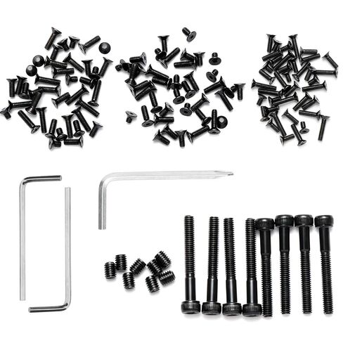 مجموعة براغي ريد دوت، M3/M3.5/M4 توركس مضادة للتجريد ومسامير سداسية M4، طول 6 مم/8 مم/10 مم/12 مم/14 مم، براغي مفتاح توركس قياسية، 8 قطع لكل حجم، مع أدوات التثبيت متضمنة (136 براغي، أسود) in Kuwait