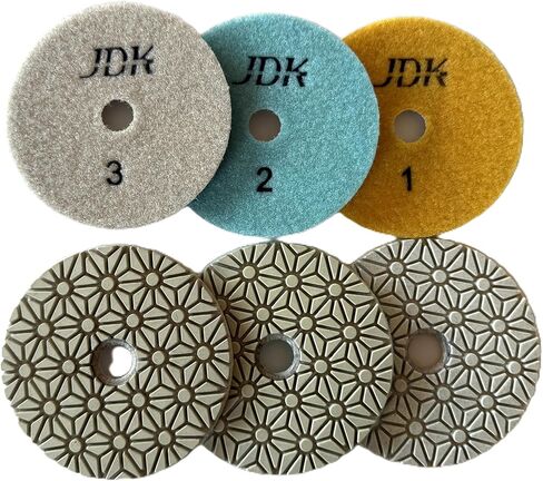 Diamond Wet 3 Steps Polishing Pad 4'' for Concrete Granite Marble Stone 100mm Resin Disc 3pcs/Set in Saudi Arabia