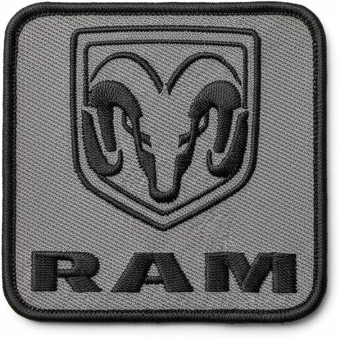 Ram Trucks Logo Embroidered Patch Black 3 inch x 3 inch | Heat Seal Patch for Clothes, Backpacks, Hats, Jackets, and Jeans in Kuwait