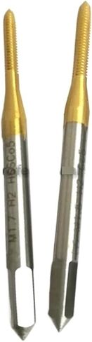 Tin Hss-co متري اليد اليمنى الصنبور M0.8 M0.9 M1 M1.1 M1.2 M1.4 M1.5 HT خيط الناي المستقيم M1.6 M1.7-M1.9 M2 M1.6X0.35 (10 قطعة، M1X0.25) in Saudi Arabia