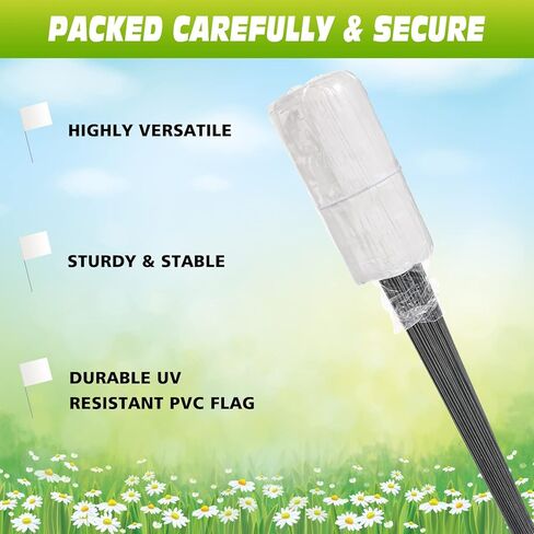 Tudomro 300 Pack Sublimation Flags 4 x 5 Inch Lawn Flags Marker with 15 Inch Steel Wire for Lawn Dog Training Landscape Flags, Marker, Irrigation, Sprinkler, Guard Transfer Set Sign Pack in Kuwait