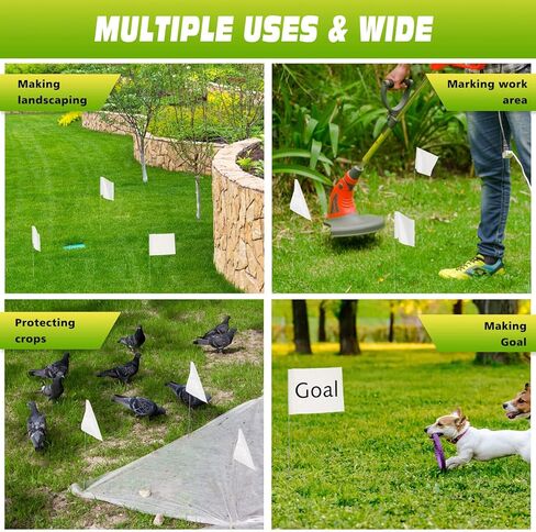 Tudomro 300 Pack Sublimation Flags 4 x 5 Inch Lawn Flags Marker with 15 Inch Steel Wire for Lawn Dog Training Landscape Flags, Marker, Irrigation, Sprinkler, Guard Transfer Set Sign Pack in Kuwait