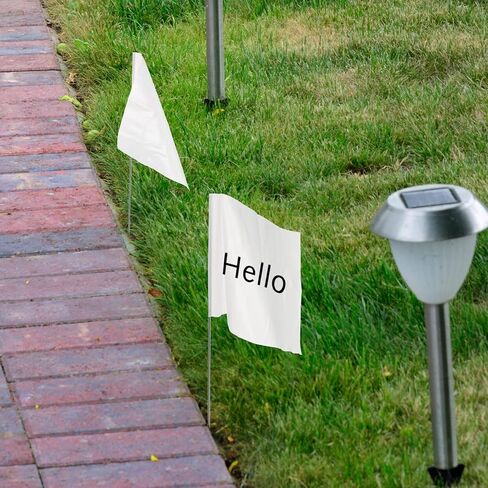 Tudomro 300 Pack Sublimation Flags 4 x 5 Inch Lawn Flags Marker with 15 Inch Steel Wire for Lawn Dog Training Landscape Flags, Marker, Irrigation, Sprinkler, Guard Transfer Set Sign Pack in Kuwait