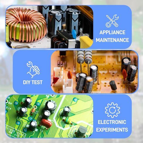 500pcs 24-Value Electrolytic Capacitor Assortment Kit (0.1uF-1000uF) | 10V 16V 25V 50V Aluminum Capacitors Set with Transparent Storage Box for DIY, Electronics Repair in Kuwait